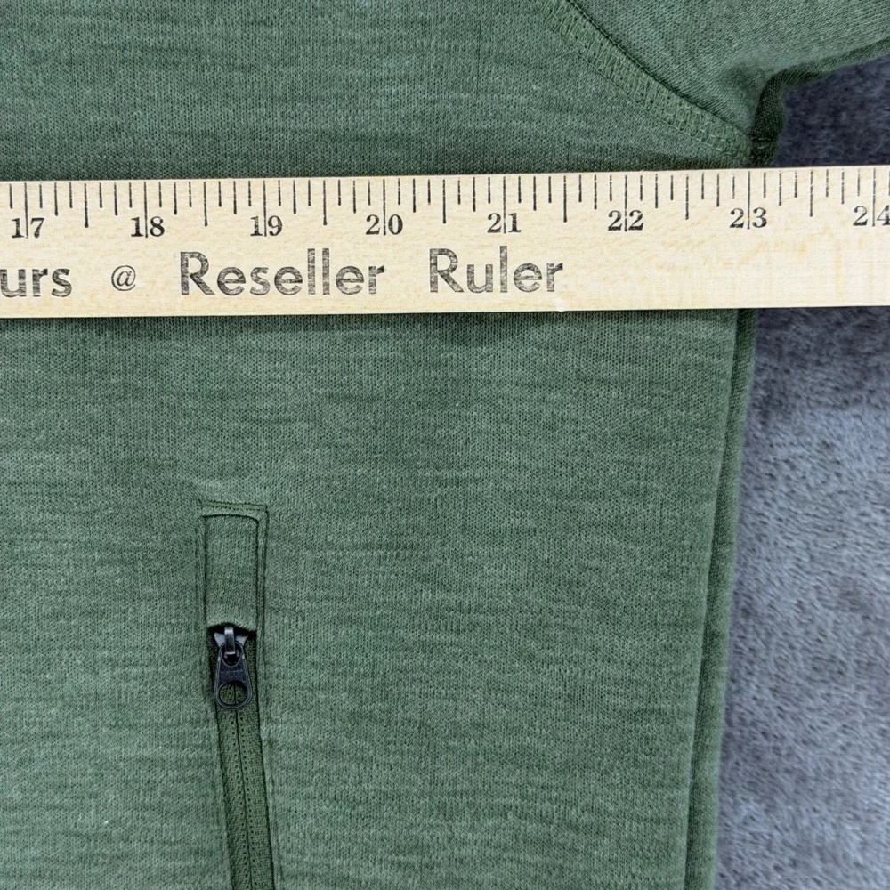 The North Face Pullover Mens L NF0A3MMS Green Wool Blend Snap Mock Neck EUC